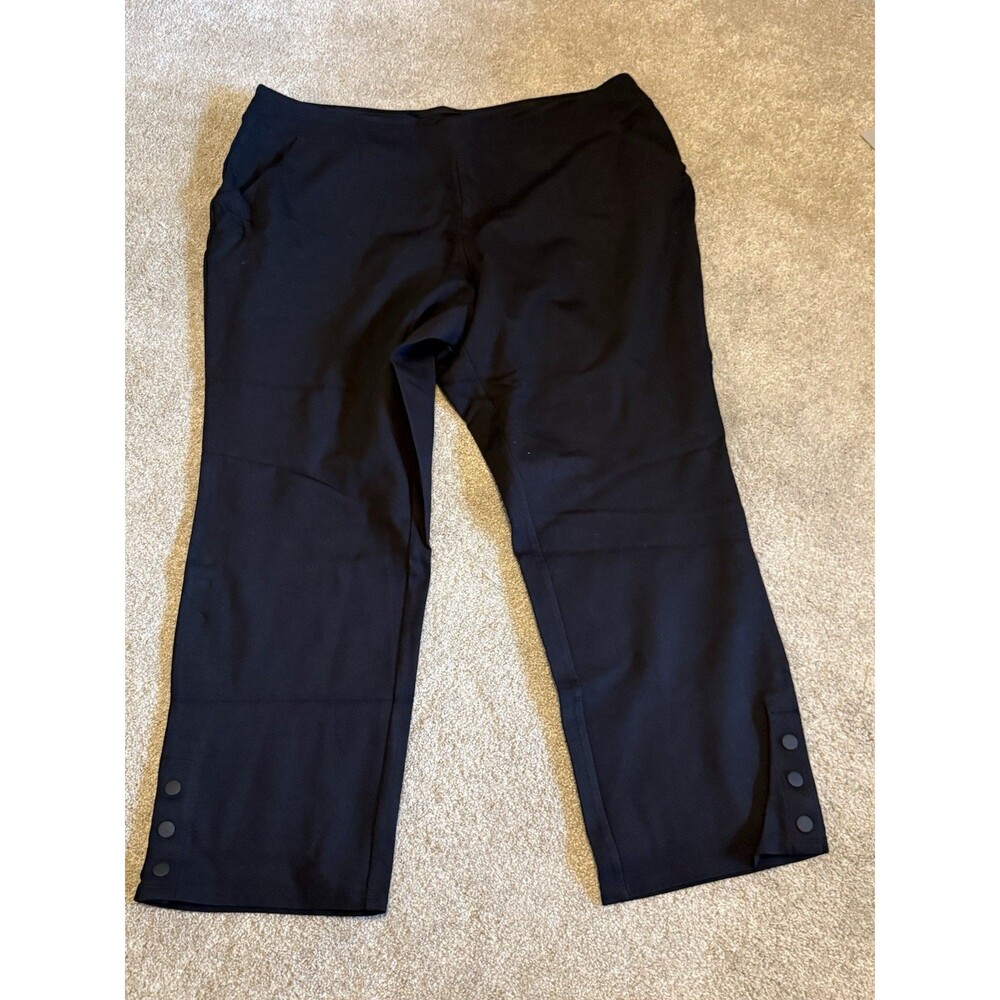 Belle by Kim Gravel Pants 22W Black Pull On Straight Leg Ponte Knit